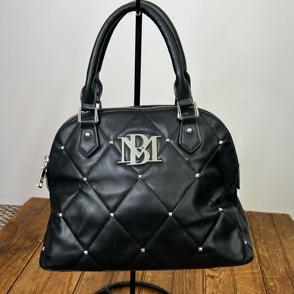 Women’s Badgley Mischka black soft leather handbag quilted